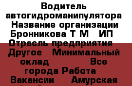 Водитель автогидроманипулятора › Название организации ­ Бронникова Т.М., ИП › Отрасль предприятия ­ Другое › Минимальный оклад ­ 30 000 - Все города Работа » Вакансии   . Амурская обл.,Архаринский р-н